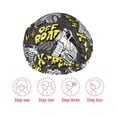 thumbnail image 5 of KLL White Retro Off-Road Vehicle Pattern Shower Cap & Bath Cap for Women,Reversible Oversized Waterproof Shower Caps for all Hair Lengths,Elastic Reusable Bathing Hair Cap, 5 of 6