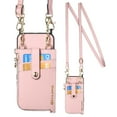 thumbnail image 3 of Stylish for iPhone 14 Heart Pattern Back Phone Case, with Crossbody Strap Litchi Texture PU Leather Card Slots Bag Drop Protection Multifunctional Zipper Pocket for iPhone 14, Pink, 3 of 11