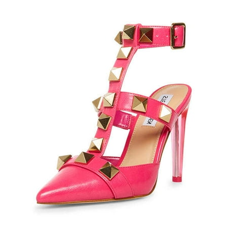 

Steve Madden Audra Pink Pointed Closed Toe Ankle Strap Detailed Heeled Sandals (Pink 7)
