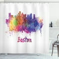 thumbnail image 1 of Ambesonne Boston Shower Curtain, Ink Splattered Design, 69"Wx70"L, Multicolor, 1 of 3