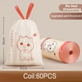 thumbnail image 2 of JWDX Rubbish Bags Clearance! Small Trash Bags Drawstring, Small Bathroom Garbage Bags， 60 Counts Trash Can Liners for Bathroom Kitchen, White Rabbit Print 2 Gallon Small Trash Can Liners, 2 of 4