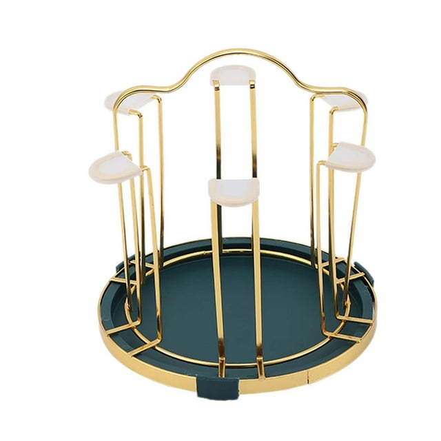 Langgg Cup Drying Rack Stand Efficient Mug Holder With Drain Tray Suitable For Office Coffee Cup Needs Cups Drying Rack Stand Green 20x21cm