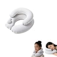 thumbnail image 4 of Inflatable Travel Neck Pillow, Press To Inflate Air Cushion, Double Layer Ergonomic Neck Support Pillow For Airplane Car Train Office Travel Rest Portable Head Support, 4 of 5