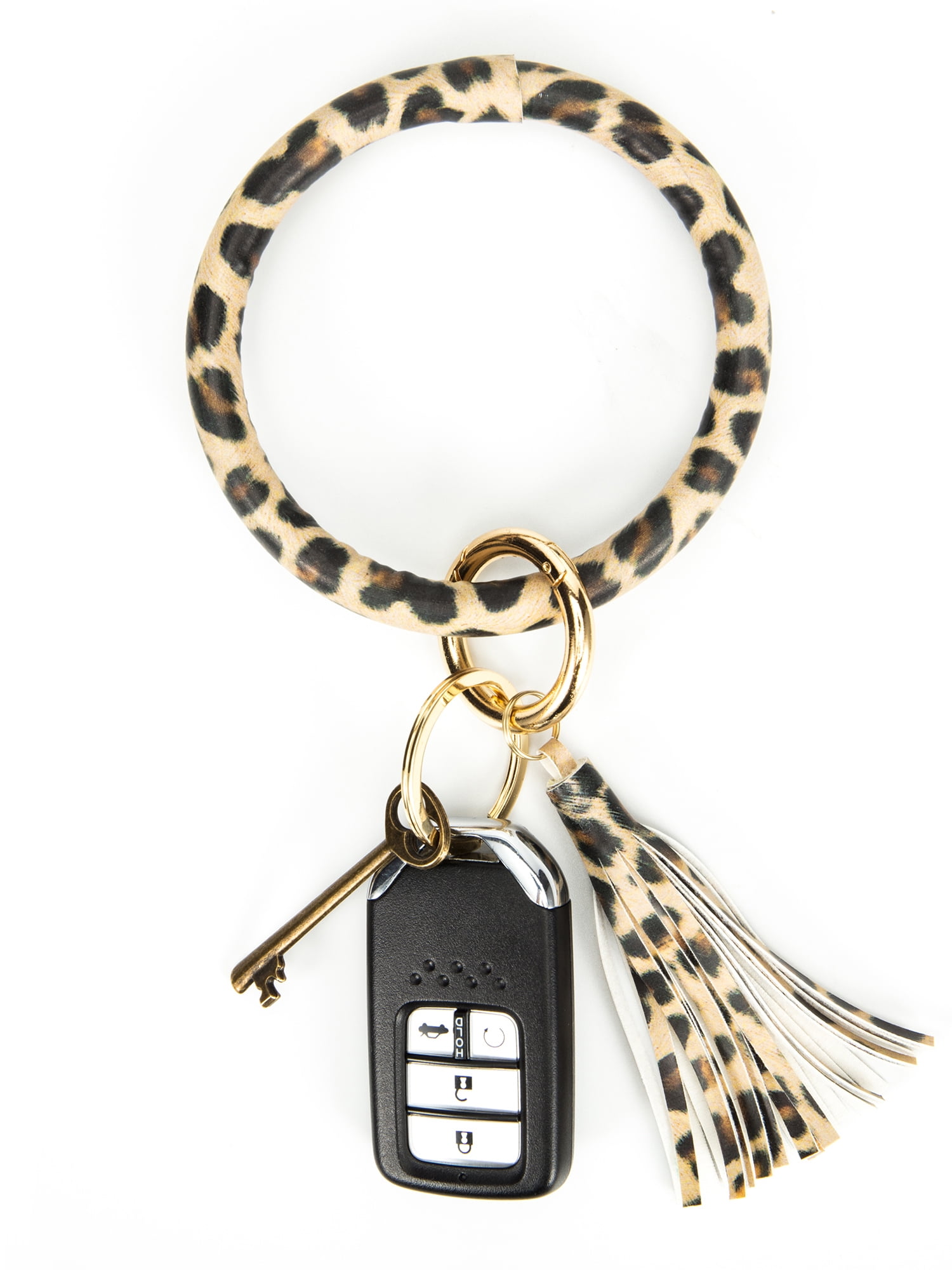 Print Pu leather Big O Key Ring Wrist Strap Personalize O Keychain Loop Bangle