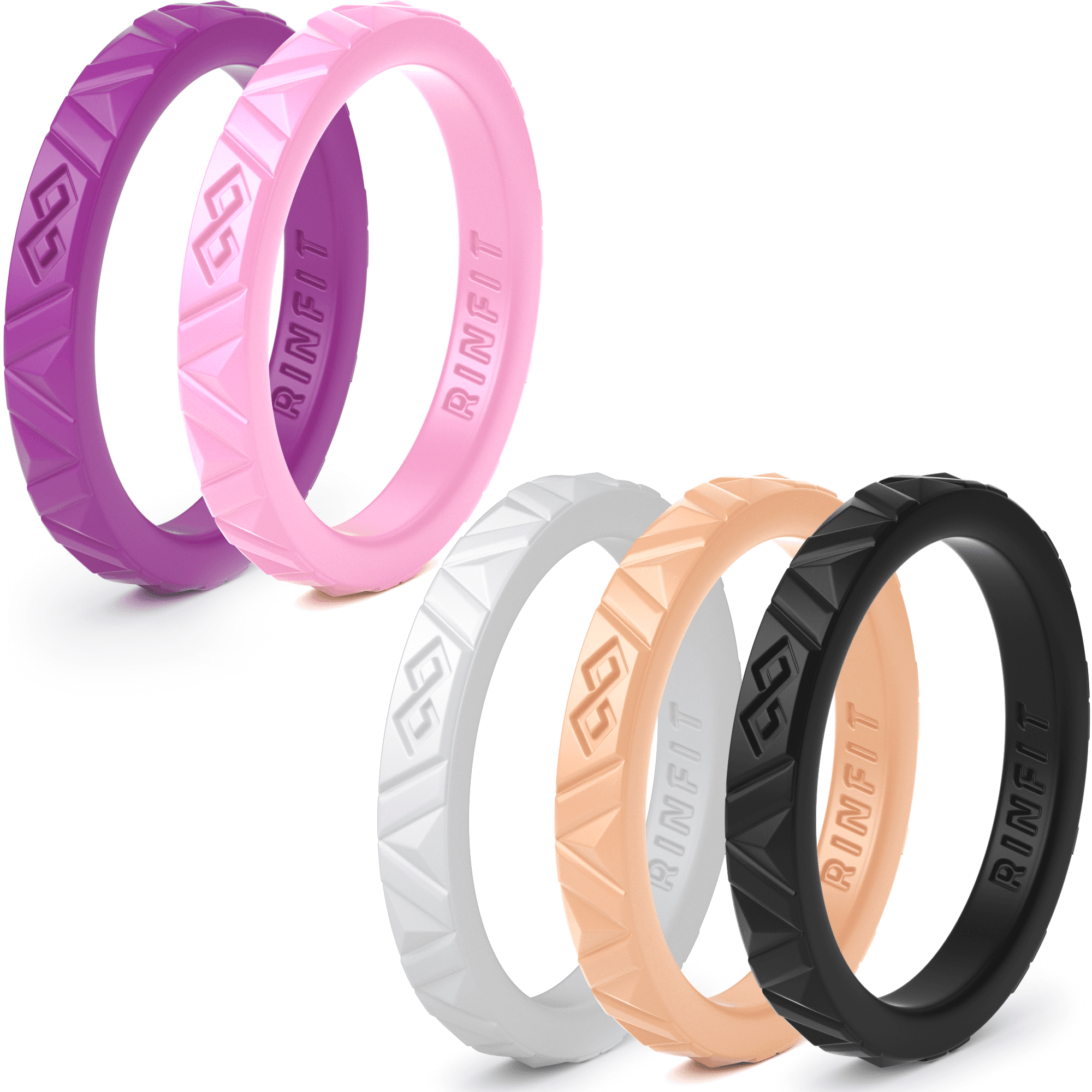 Stackable Silicone  Rings  Thin rubber Wedding Bands  for 