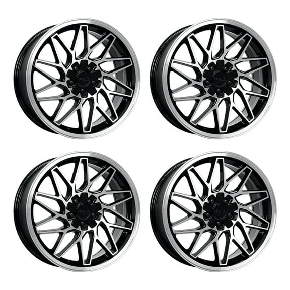 4x KATANA KR09 18X8 5X100/114.3  40mm Glossy Black Machined Face Wheel Rim 18 In