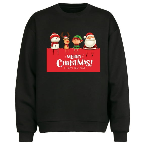 Christmas Design Men's Casual Round Neck Sweatshirt Base Layer,Sizes S-2XL