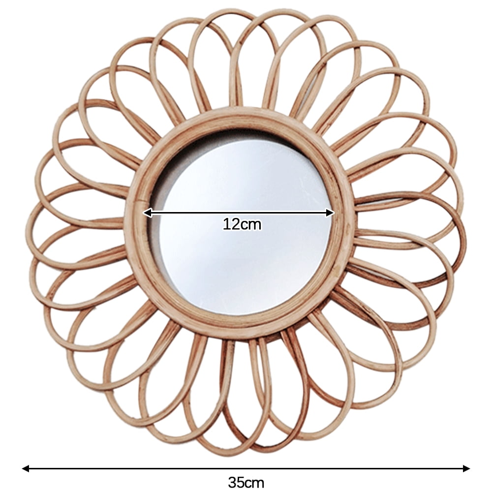SUNSBELL Rattan rattan wall mirror round Wall Mounted Mirror Wicker