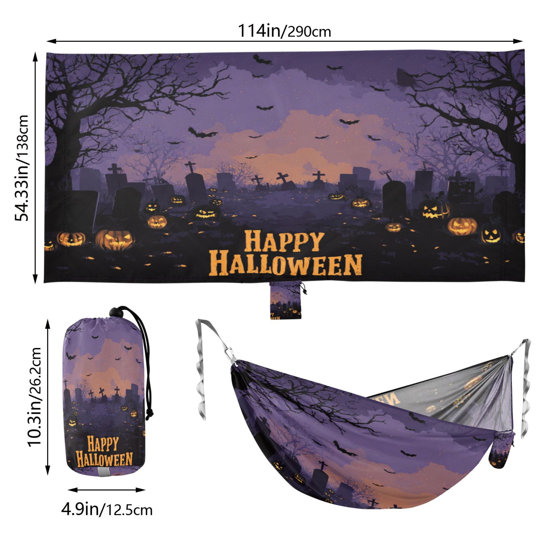 Hammock Camping Hammock Nylon Portable Hammock Travel Camping Hammock Halloween Pattern