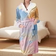 thumbnail image 2 of Jindong Robes en Peluche pour Femmes Robe en Polaire Longue Chaude Peignoir de Bain Veste de Détente Imprimée Robe de Confort Robes pour Femmes, 2 of 5