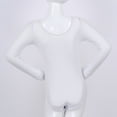 thumbnail image 4 of Lejafay Kids Girls Classic Ballet Dance Leotard Dancer Basic Gymnastic Long Sleeve Solid Bodysuit White 3, 4 of 7