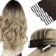 thumbnail image 1 of YoungSee Extensiones de cabello humano con cinta adhesiva de 14 pulgadas, extensiones de cabello humano con cinta invisible, cabello humano, marrón oscuro, rubio degradado con cinta marrón, extensione, 1 of 5