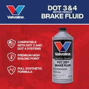 Valvoline 601458 Synthetic DOT 3 & 4 Brake Fluid, 32 fl oz – For Cars, Trucks, ABS, Disc & Drum Brakes
