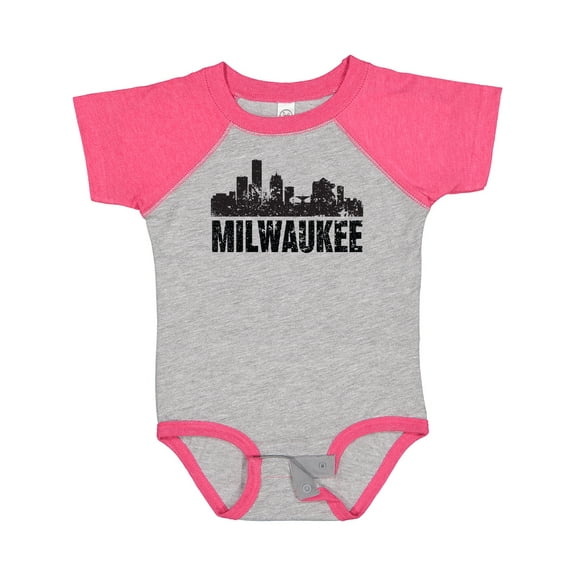 Inktastic Milwaukee Skyline Grunge Boys or Girls Baby Bodysuit