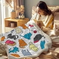 thumbnail image 3 of Cat Fleece Blanket Kitten Blanket for Girls Kids Cute Animals Pet Sherpa Plush Blanket Colorful Kawaii Cat Throw Blankets Super Soft Warm and Comfy Cat Lover Gifts (50" X 60"), 3 of 6