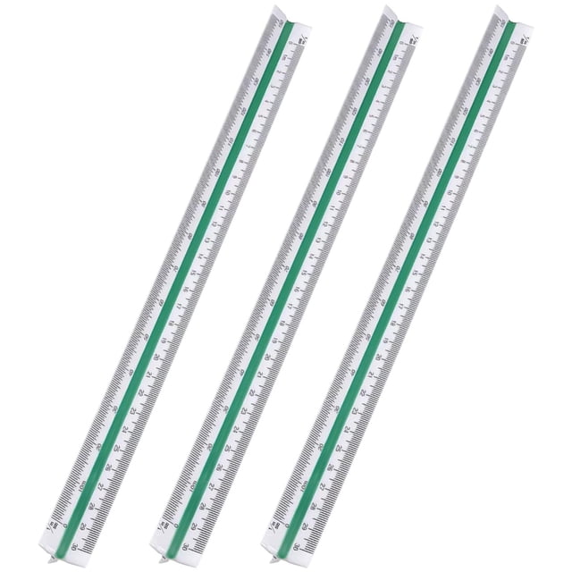 Regla de Escalas VentDepot AccuGraphMax 3Pzas Blanco 30cm 6 Escalas