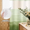 thumbnail image 2 of No Hook Shower Curtain with Built-in Rings - Sage Green White Brush Stroke Textured Washable Waterproof Fabric Bathroom Curtains for Hotel,Rentals, 72 X 84 Inch Extra Long , Abstract Modern, 2 of 9