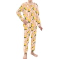 thumbnail image 2 of DISNIMO Lemon Flowers Pajama Set with Pockets Pajamas Set Cute Pjs for Girls 3-4 Years Old Pj Set 2 Pack for Kids Sleepwear Set Girls Long Sleeve Pajamas for Boys Pajamas, 2 of 7