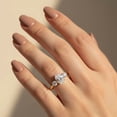 thumbnail image 6 of Jewelerix Oval Shape Engagement Ring for Women 10K Yellow Gold Vermeil Three Stone Promise Ring Vintage Moissanite Wedding Bridal Jewelry Ring, 6 of 7
