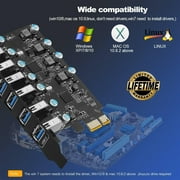 YEELIYA USB 3.0 PCIe Expansion Card 7-Port PCI Express USB Add in Card 5Gbps USB 3.0 PCI Express Expansion Card Internal USB3 Hub Converter for Desktop PC Windows XP 7/8/8.1 MAC OS 10.8.2
