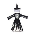 thumbnail image 3 of Ruyang 2 Piece Girls Halloween Outfit Skeleton Print Long Dress Sparkle Witch Hat Sets Kids Party Dress Up Role Play Clothes, 3 of 9