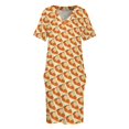 thumbnail image 4 of Vestido holgado con bolsillos y estampado de pastel de calabaza para mujer, verano 2025, 4 of 7