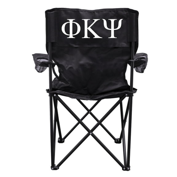 Phi Kappa Psi Black Folding Camping Chair with Carry Bag