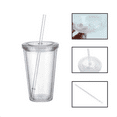 thumbnail image 4 of Casewin Reusable Plastic Cups, Double-Walled Transparent Drinking Cup with Straw, Reusable Cups With Lids And Straws For Adults Kids, Suitable for Fruit Juice Coffee (480ML)BPA FREE, 4 of 8