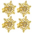 thumbnail image 4 of KAKOWELY 4 servilleteros de aleación con forma de copo de nieve, exquisitos, para mesa de fiesta navideña, 4 of 5