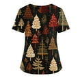 thumbnail image 4 of Garbnen Christmas Scrub Top for Women V Neck Short Sleeve Nursing Tops Thanksgiving Holiday Nurses Working Uniforms with Pockets S-5XL, 4 of 4