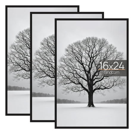 Sindcom 16x24 Picture Frames   Gallery Wall Poster Frames Set of 3   Black