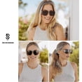 thumbnail image 2 of Trendy Aviator Sunglasses Mens Womens Retro Metal Rimless Frame Shades Lentes De Sol Para Mujer SJ1192-(Brown), 2 of 5