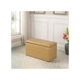 thumbnail image 3 of ORE International 18" Tall Leatherette Storage Ottoman with Seat and Tray, Brown Marble Pattern, 3 of 4