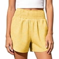 thumbnail image 5 of Tumotour Summer Board Shorts for Women's Plus Size Outdoor Work Jogging Shorts High Waist Elastic Wide Leg Plaid Pajama Bottoms Shorts with Pocket, 5 of 10