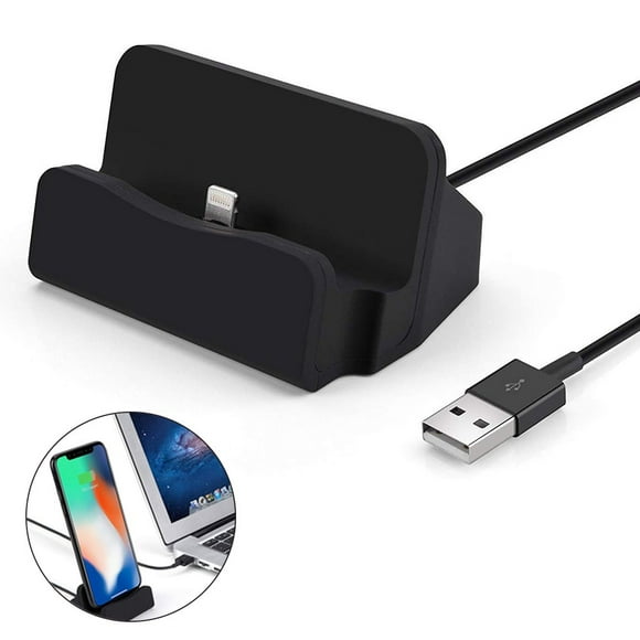 MesaSe For iPhone Magnetic Desktop Charging Dock Quick Charging Data Sync Stand Compatible with iPhone XR XS Max iPhone 8 7 6s 6 Plus iPad Portable Desktop Charger DockB