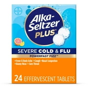 Alka-Seltzer Plus Powerfast Fizz Severe Cold & Flu Medicine, Citrus Effervescent Tablets, 24 Count