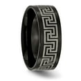 thumbnail image 4 of Auriga Titanium Black IP-plated Greek Key Laser Etched 8mm Band for Men Size- 12, 4 of 6