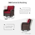 thumbnail image 6 of HOSSLLY 3 Piece Patio Bistro Furniture Sets Clearance, Outdoor Wicker Swivel Rocker Patio Set, 360 Degree Swivel Rocking, Red, 6 of 9