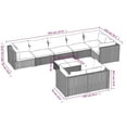 thumbnail image 4 of vidaXL 9 Piece Garden Lounge Set with Cushions Grey Poly Rattan, 4 of 5