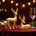 thumbnail image 5 of Cadancy Christmas Reindeer Figurines Set of 2 Tabletop Statues for Festive Display, Elegant Deer Ornaments Home Mantle Shelf Indoor Holiday Decor Winter Seasonal Decoration Gift, 5 of 7