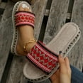 thumbnail image 5 of JeashCHAT Slip On Slide Sandals for Women Women's Ethnic Style Sandals Thick Bottom Fish Mouth Shoes Rope Candy Color Slippers (Red), 5 of 8