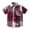 Red, variant on TIREOW Boys Plaid Shirt Kids Short Sleeved Button Down Casual Shirts Summer Thin Outwear Shirts Casual Lapel Shirts Tops