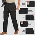 thumbnail image 4 of Asfixiado Men's Flex Cargo Pants Black Water Resistant Outdoor Trousers Ripstop Work Hiking Pants for Men with Multi Pockets, 4 of 6