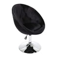thumbnail image 3 of Impressions Vanity Antoinette Round Tufted Vanity 360 Degree Swivel Chair for desk (Black Velvet), 3 of 25