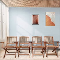 JERFIT 4-Piece Solid Teak Wood Folding Patio Dining Set, Outdoor Indoor Use, Space-Saving Foldable Chairs for Garden, Pool, Deck, Balcony