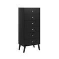 thumbnail image 3 of Prepac Milo Mid Century Modern Tall 6-Drawer Lingerie Chest, Black, 3 of 7