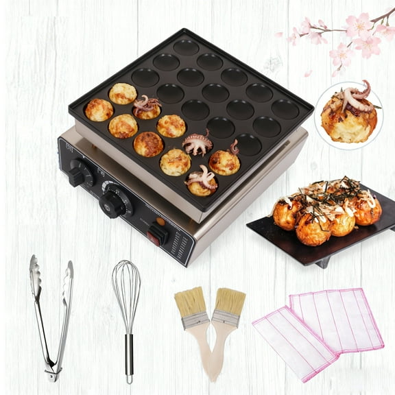 25PCS Mini Dutch Pancake Maker,Stainless Steel Muffin Waffle Maker 110V 950W, Electric Hotcakes Machine with Waterproof Design for Breakfast & Café