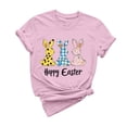 thumbnail image 2 of UPPADA Easter Femmes Oeufs Imprimé T-Shirts Heureux Easter Graphique Bunny Lapin Mignon T-Shirts Manches Courtes Décontracté Col Rond T-Shirts Été Basique Coupe Régulière Chemises Rose,m, 2 of 5