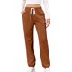 thumbnail image 1 of Gibobby Pantalones de invierno para mujer termicos Pantalones de chándal de forro polar peludo para mujer, pantalones de forro polar con cordón grueso para invierno(Café,M), 1 of 5