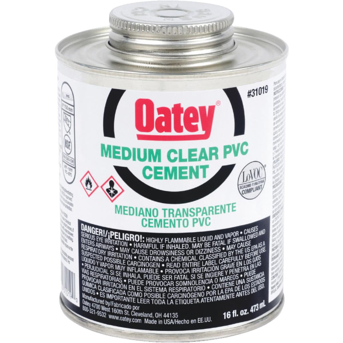 Oatey Medium Clear PVC Cement - Walmart.com - Walmart.com